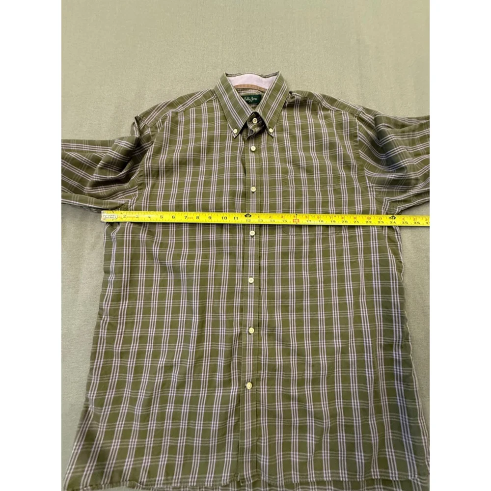 XL Bobby Jones LS Button Up 100% Cotton Green/Purple Men's Shirt